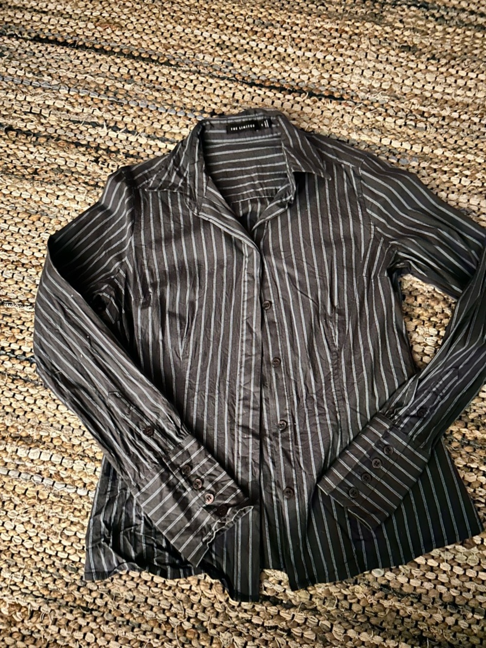 EUC The Limited Essential Blue & White Striped Button Down - Size S